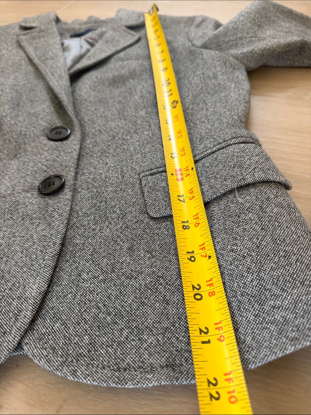 J.Crew Gray Wool Herringbone Blazer | Size 0 - Picture 4 of 6
